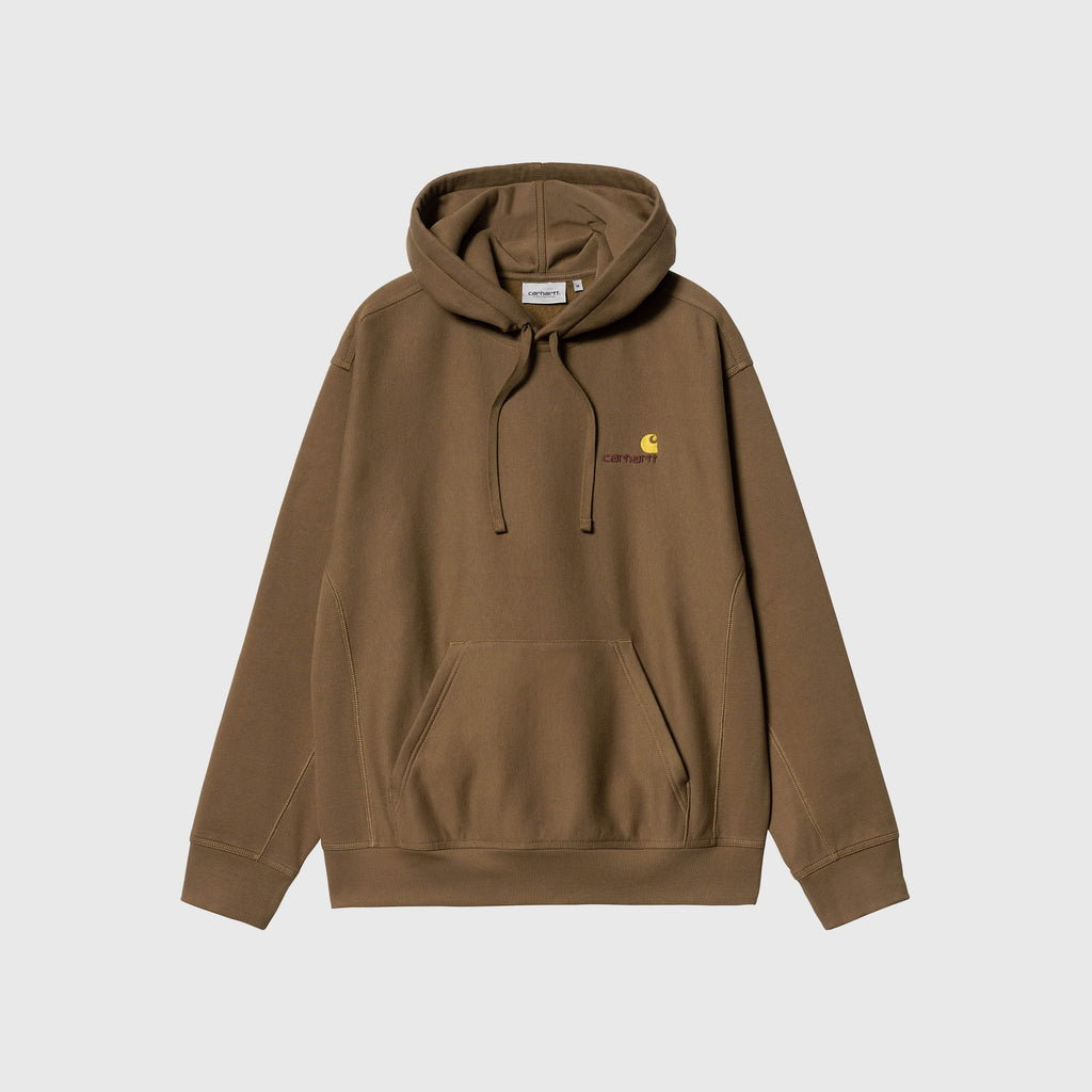 Carhartt WIP Hooded American Script Sweat - Lumber - Front