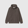 Carhartt WIP Hooded Chase Sweat - Shungite / Gold - Front
