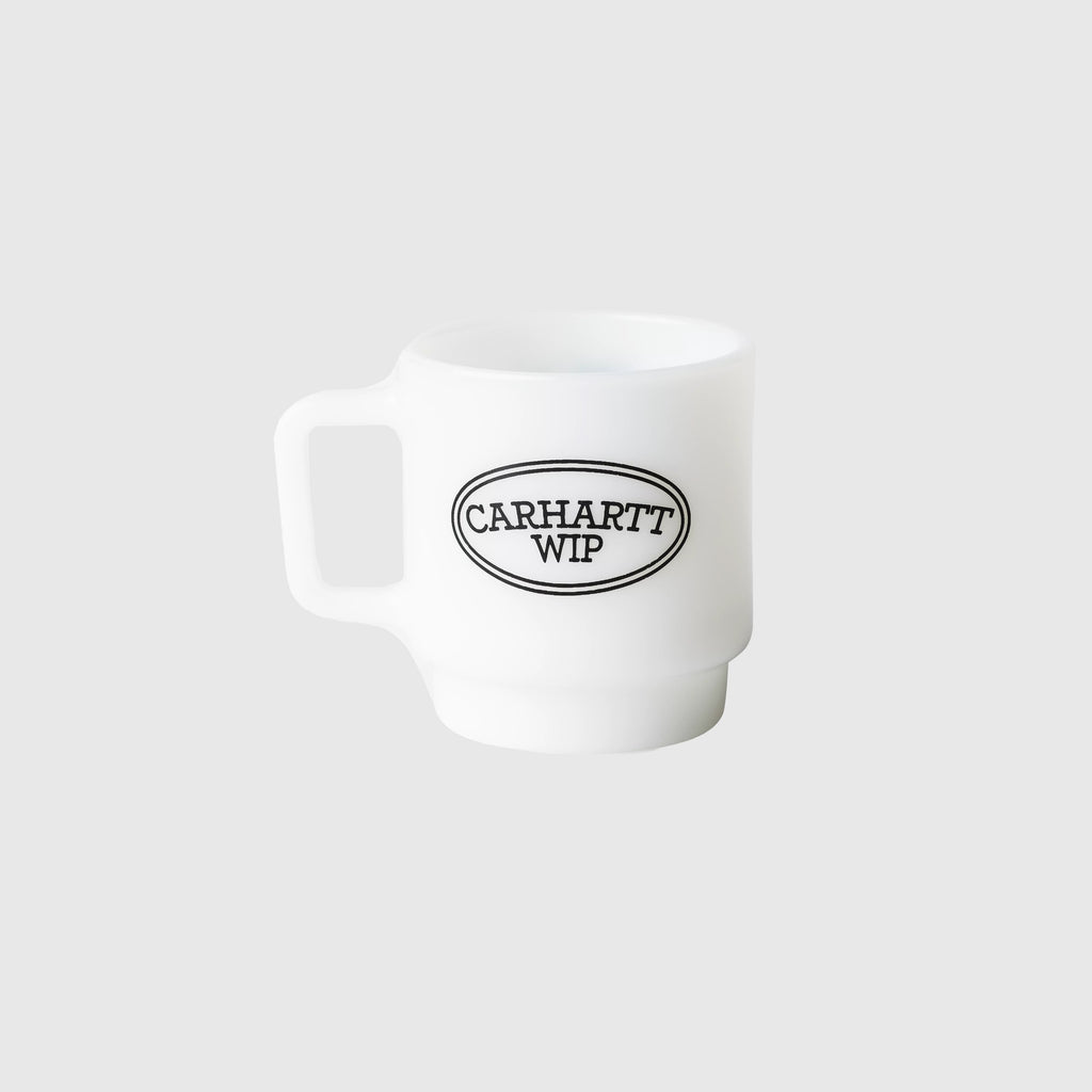 Carhartt WIP Hugging Cats Glass Mug - White - Front