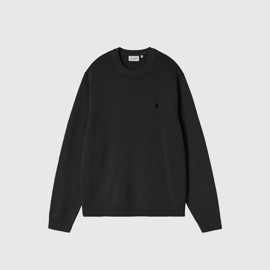 Carhartt WIP Kori Sweater - Black Garment Dyed - Front