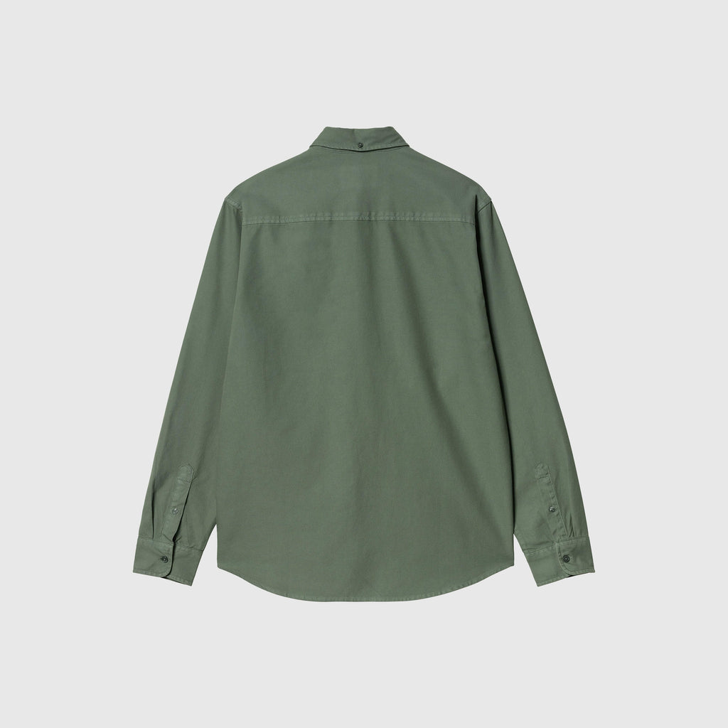 Carhartt WIP L/S Bolton Shirt - Duck Green Garment Dyed - Back