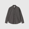 Carhartt WIP L/S Bolton Shirt - Graphite Garment Dyed - Front