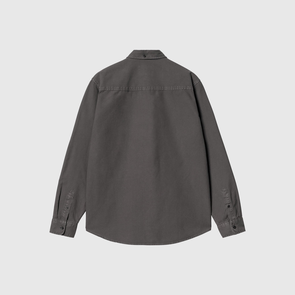 Carhartt WIP L/S Bolton Shirt - Graphite Garment Dyed - Back