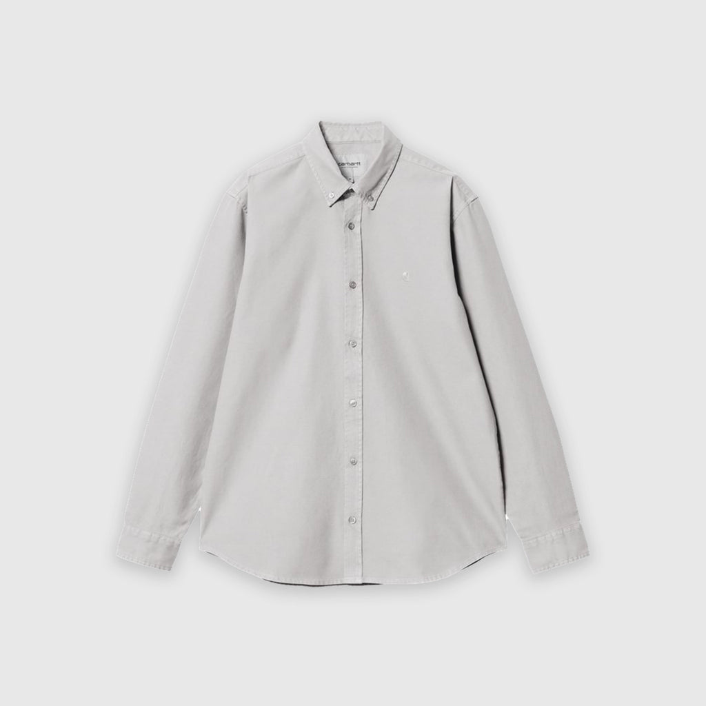 Carhartt WIP L/S Bolton Shirt - Sonic Siver Garment Dyed - Front