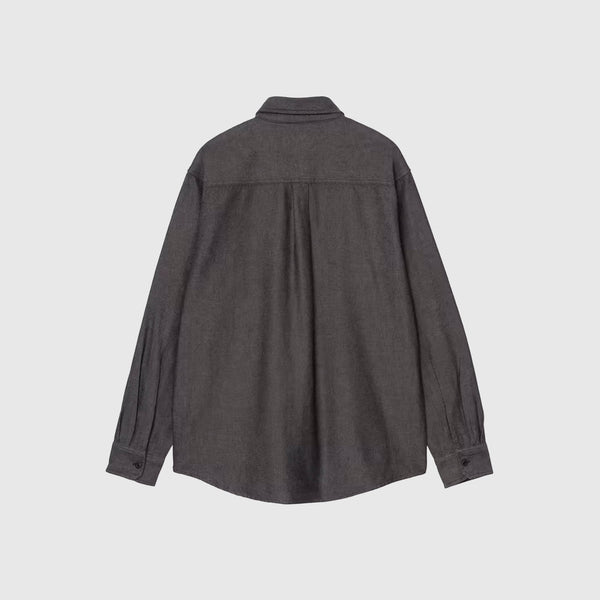Carhartt WIP L/S Edgar Shirt - Black / Wax - Back