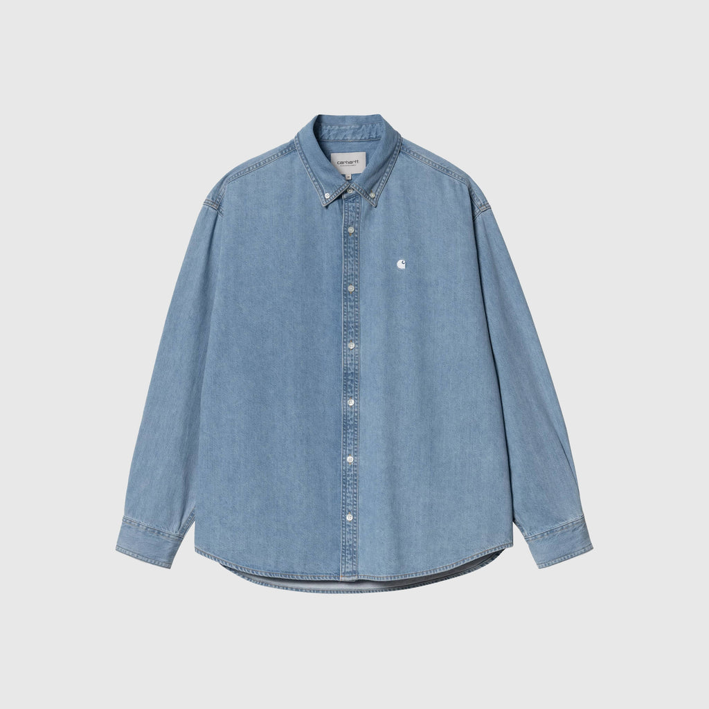 Carhartt WIP L/S Lucas Shirt - Blue Bleached - Front