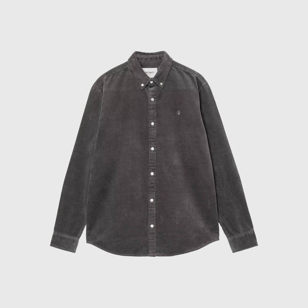 Carhartt WIP L/S Madison Cord Shirt - Graphite / Graphite - Front