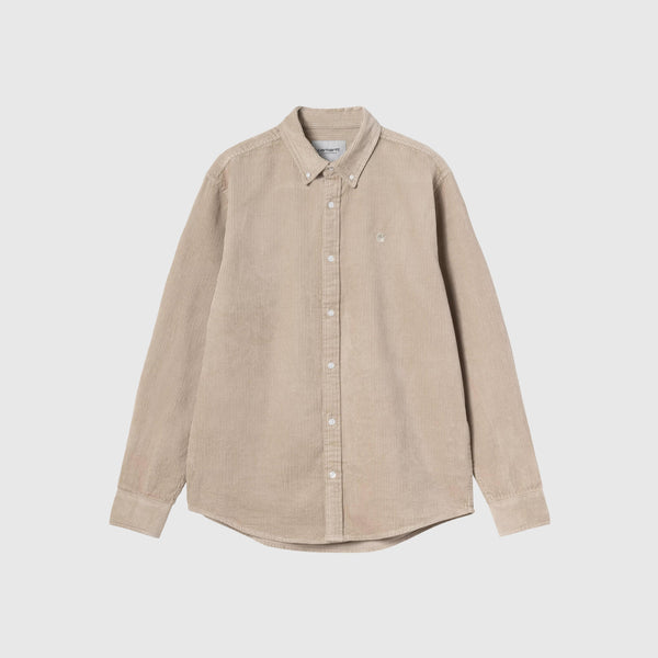 Carhartt WIP L/S Madison Cord Shirt - Wall / Wall - Front