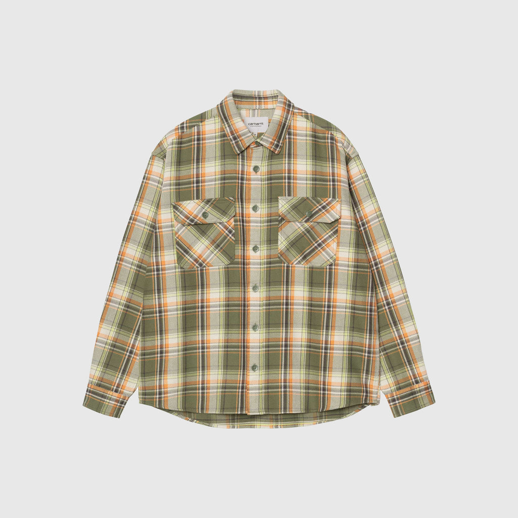 Carhartt WIP L/S Tunik Shirt - Tunik Check / Dollar Green - Front
