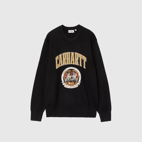 Carhartt WIP Library College Sweater - Black - Front