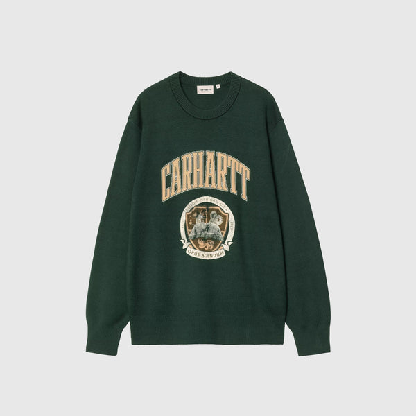 Carhartt WIP Library College Sweater - Conifer - Front