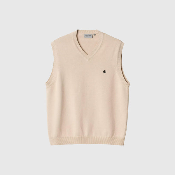 Carhartt WIP Madison Vest Sweat - Fleur De Sel / Black - Front