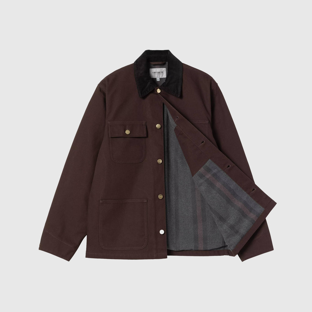 Carhartt WIP Michigan Coat - Tobacco / Black Rigid (Winter) - Front Open