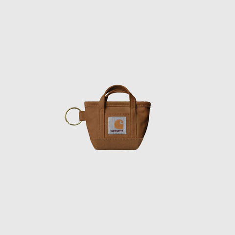 Carhartt WIP Mini Tote Bag Keychain - Hamilton Brown - Front