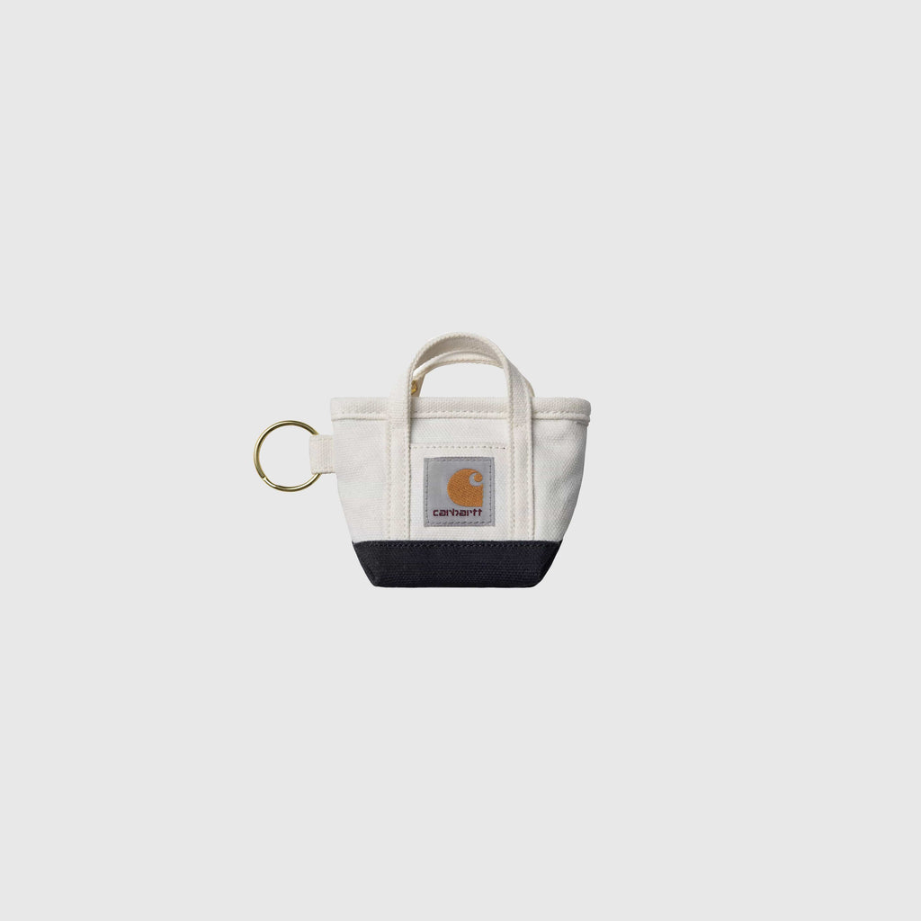 Carhartt WIP Mini Tote Bag Keychain - Natural / Blue - Front