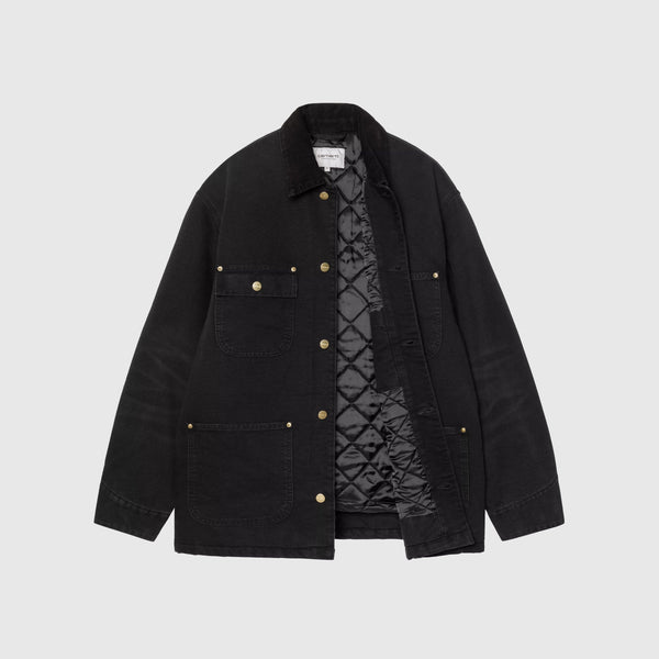 Carhartt WIP OG Chore Coat - Black / Black Stone Canvas - Front Open