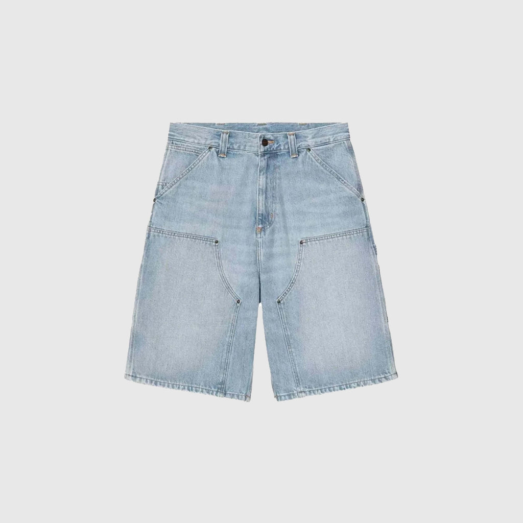 Carhartt WIP OG Double Knee Short - Blue Heavy Worn Bleached - Front