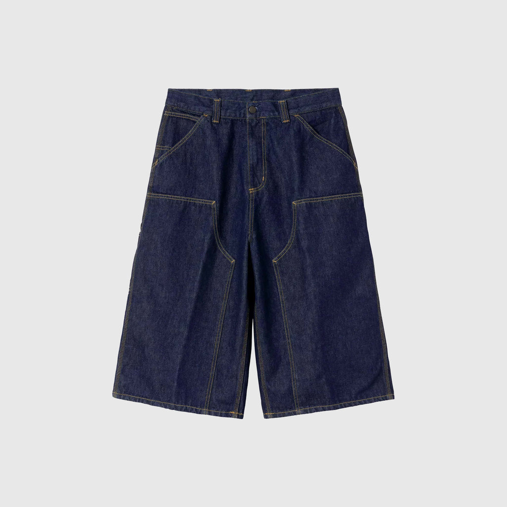 Carhartt WIP OG Double Knee Short Long - Blue Rinsed - Front