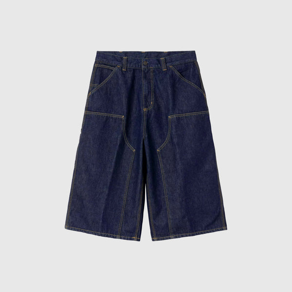 Carhartt WIP OG Double Knee Short Long - Blue Rinsed - Front