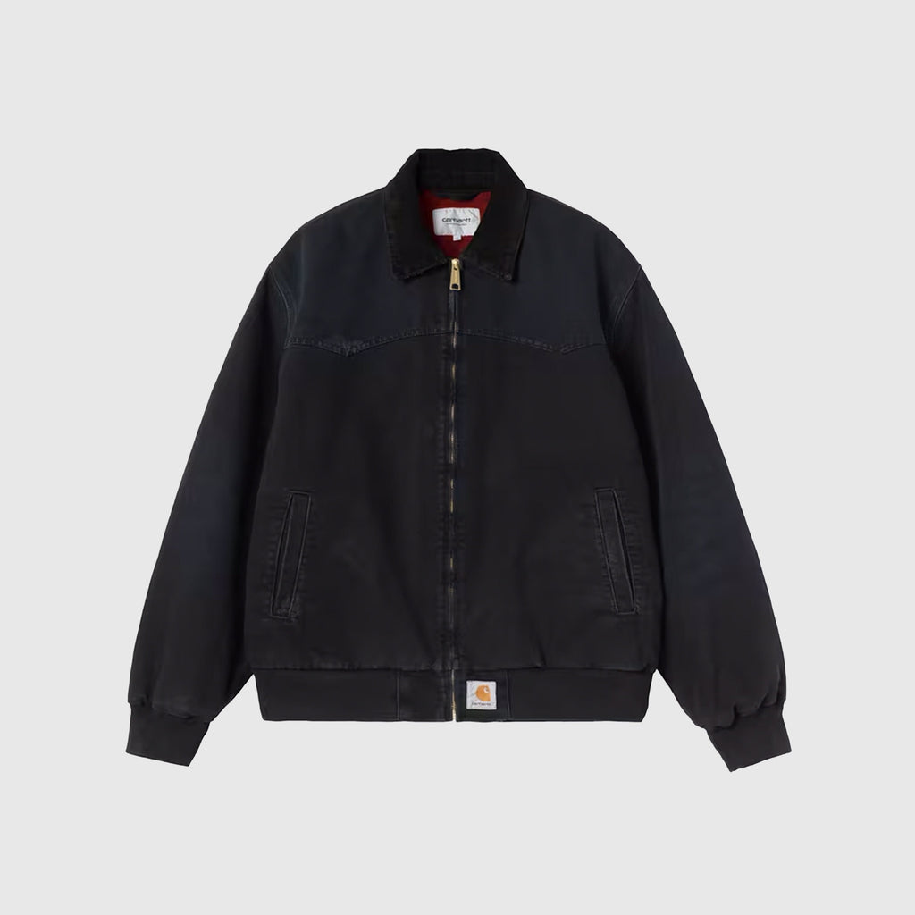 Carhartt WIP OG Santa Fe Jacket - Black / Black Grind Wash - Front