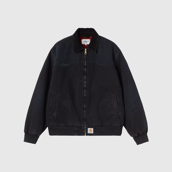 Carhartt WIP OG Santa Fe Jacket - Black / Black Grind Wash - Front