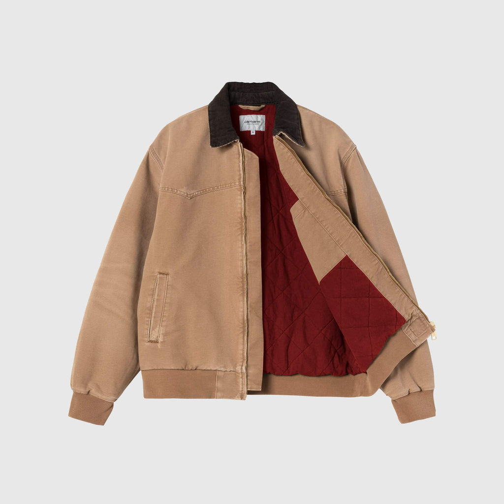 Carhartt WIP OG Santa Fe Jacket - Hamilton Brown / Tobacco Grind Wash - Front Open