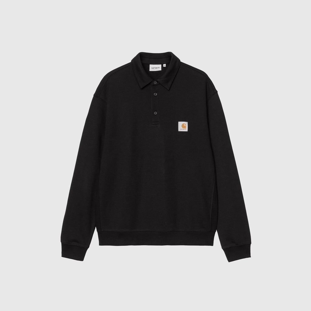 Carhartt WIP Polo Sweat - Black - Front