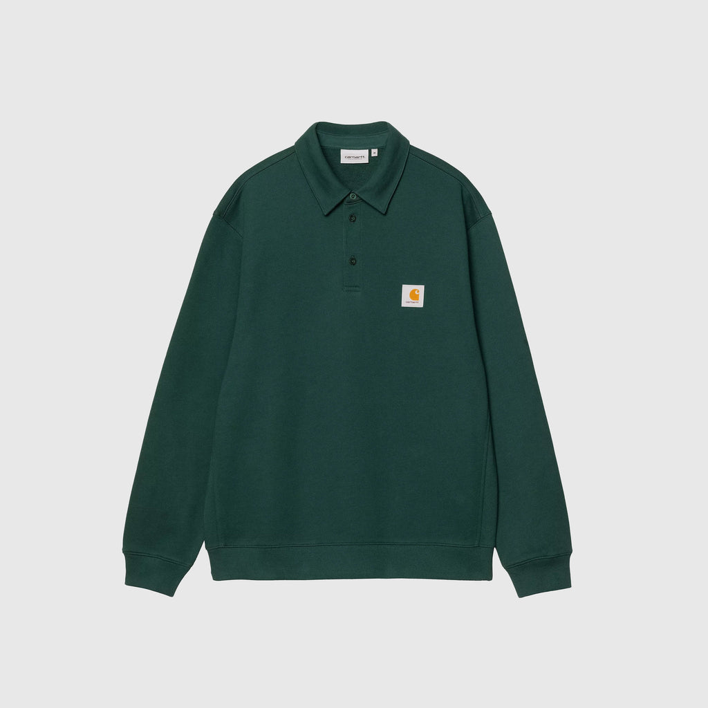 Carhartt WIP Polo Sweat - Dark Fir - Front