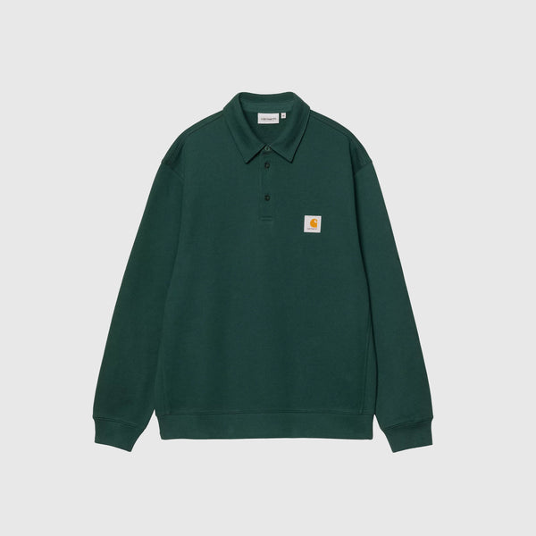 Carhartt WIP Polo Sweat - Dark Fir - Front