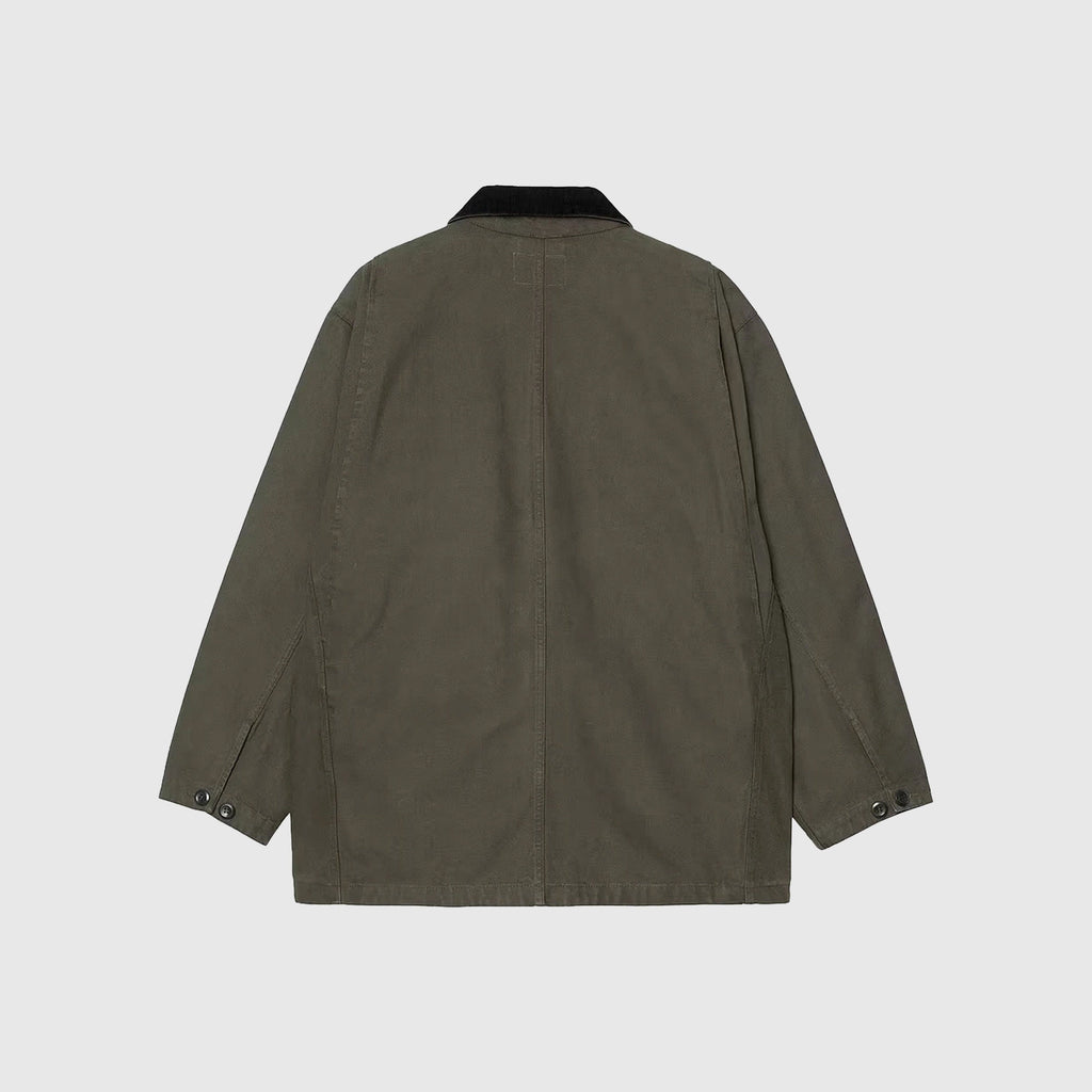 Carhartt WIP Prescott Coat - Oxide Green / Black Garment Dyed - Back