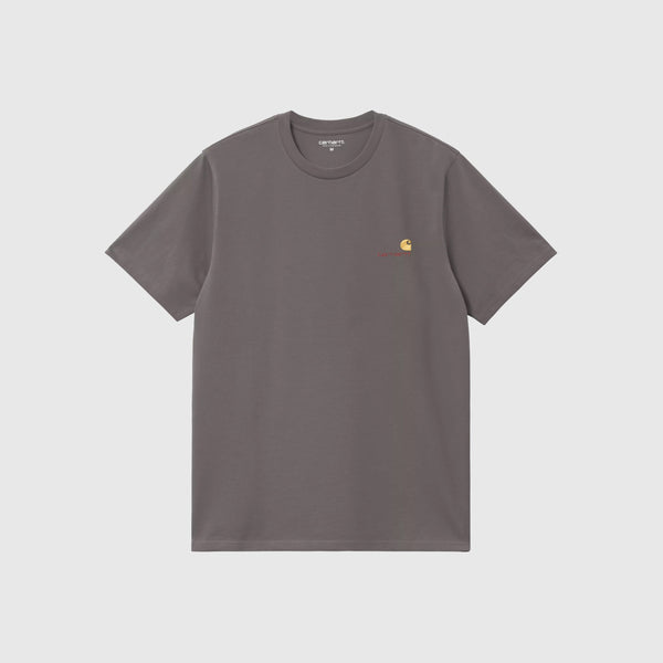 Carhartt WIP SS American Script Tee - Porphyry - Front
