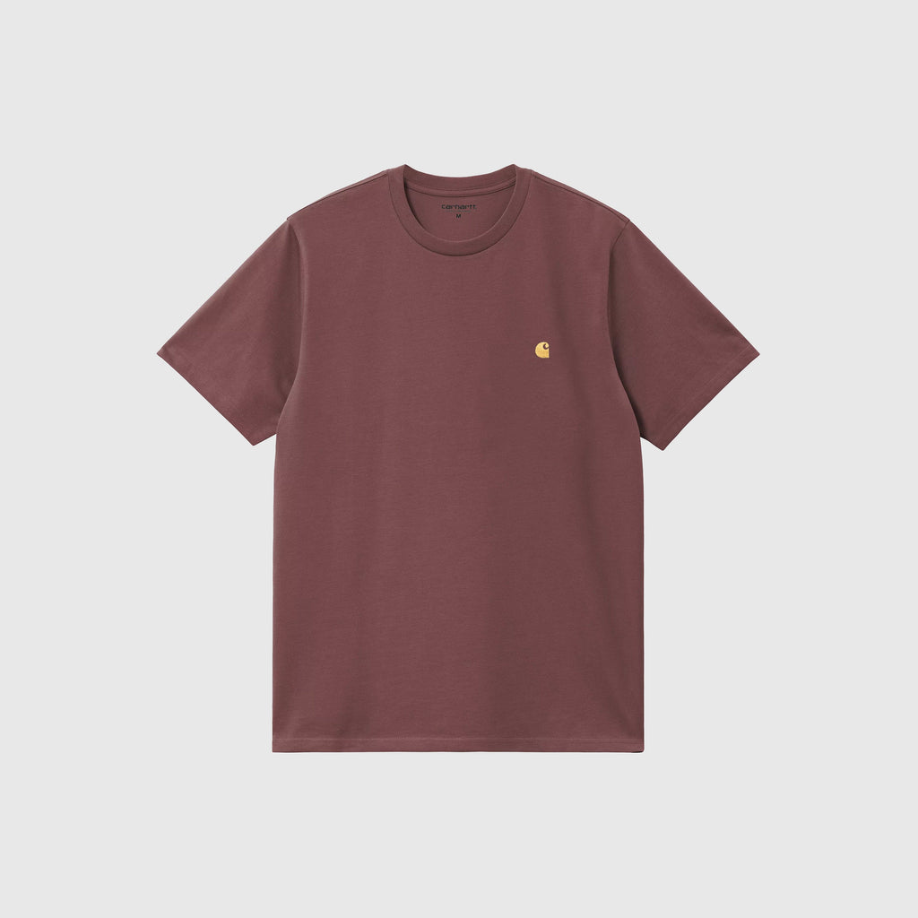 Carhartt WIP SS Chase Tee - Dusky Pink / Gold - Front