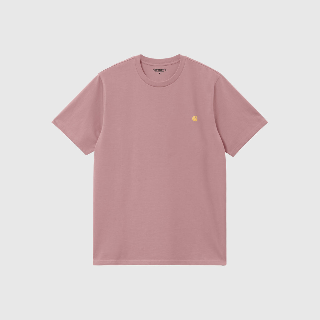 Carhartt WIP SS Chase Tee - Glassy Pink - Front
