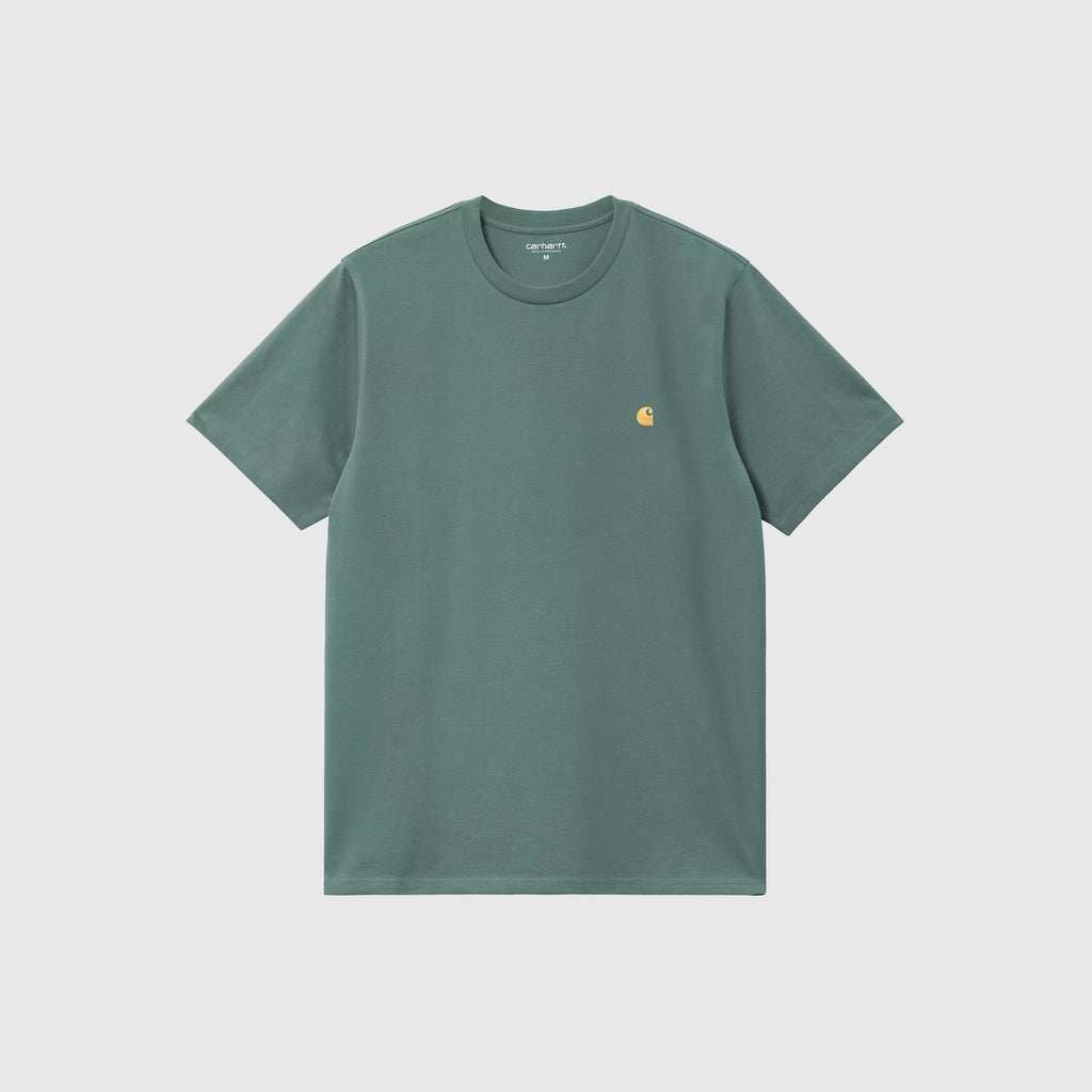 Carhartt WIP SS Chase Tee - Silver Pine / Gold - Front