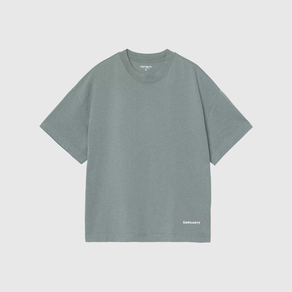 Carhartt WIP SS Link Script T Shirt - Velvet Green / White - Front