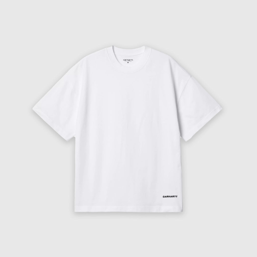Carhartt WIP SS Link Script T Shirt - White / Black - Front