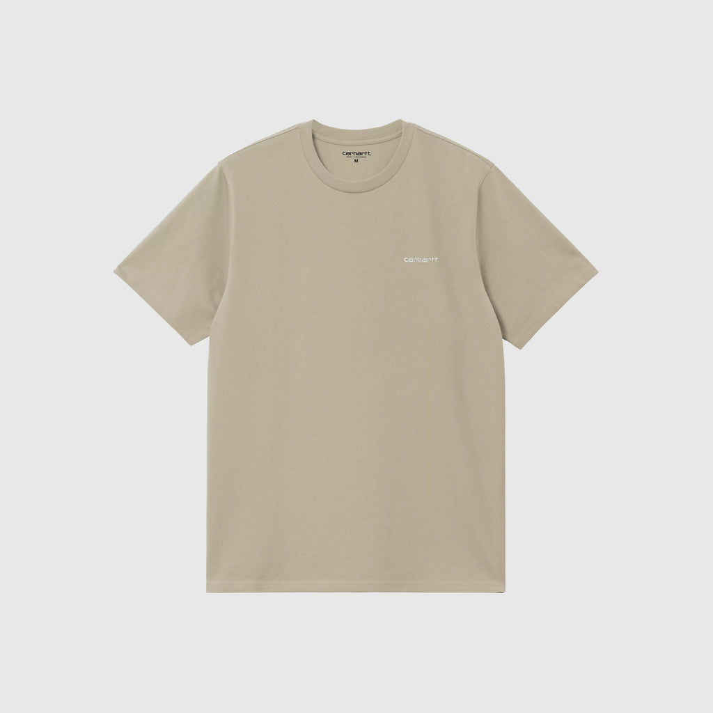 Carhartt WIP SS Script Embroidery Tee - Barchan / White - Front