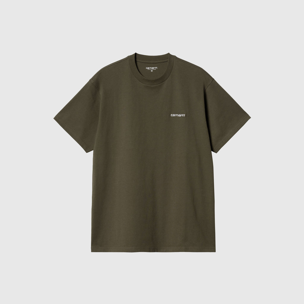 Carhartt WIP SS Script Embroidery Tee - Cypress / White - Front