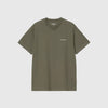 Carhartt WIP SS Script Embroidery Tee - Leaf / White - Front