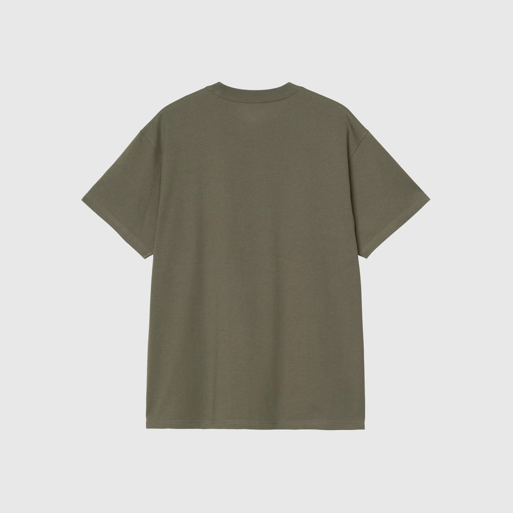 Carhartt WIP SS Script Embroidery Tee - Leaf / White - Back