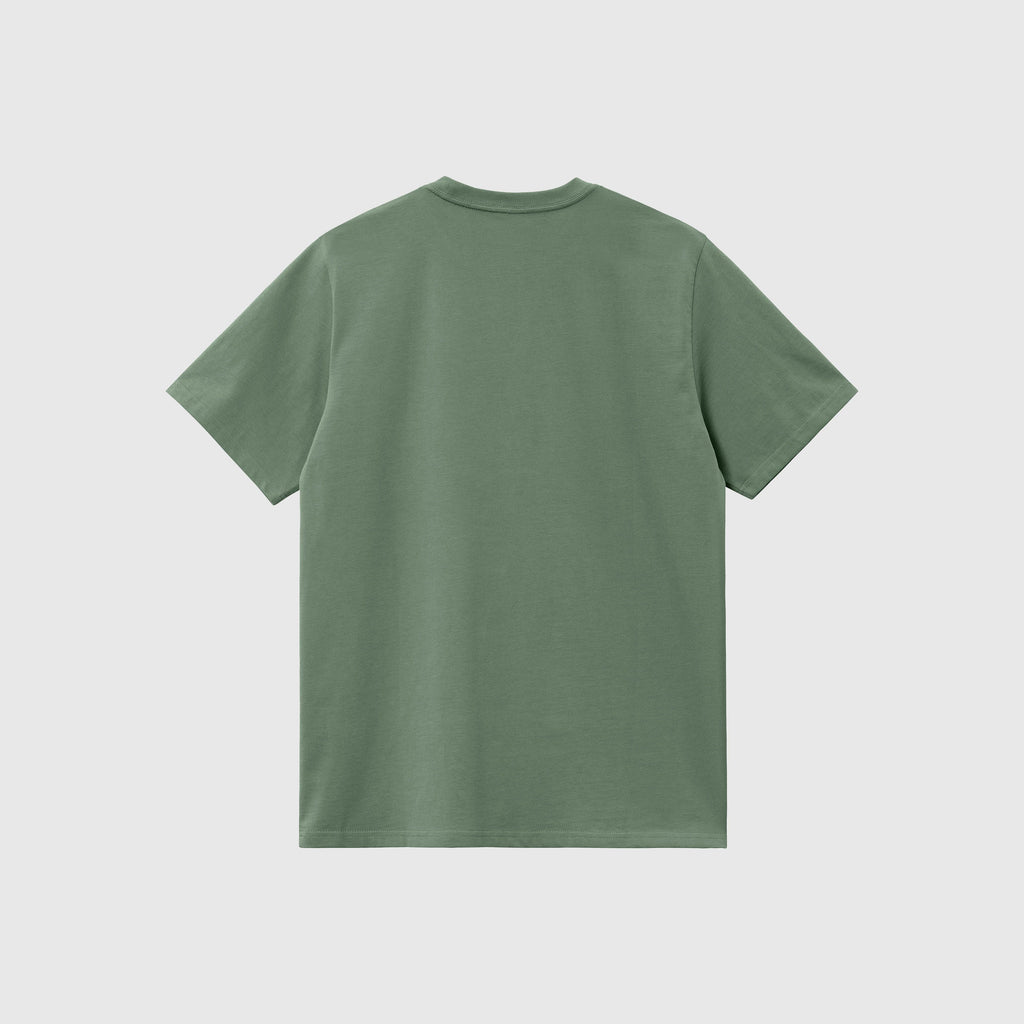 Carhartt WIP SS Script Embroidery Tee - Park / White - Back