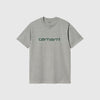Carhartt WIP SS Script Tee - Grey Heather / Chervil - Front