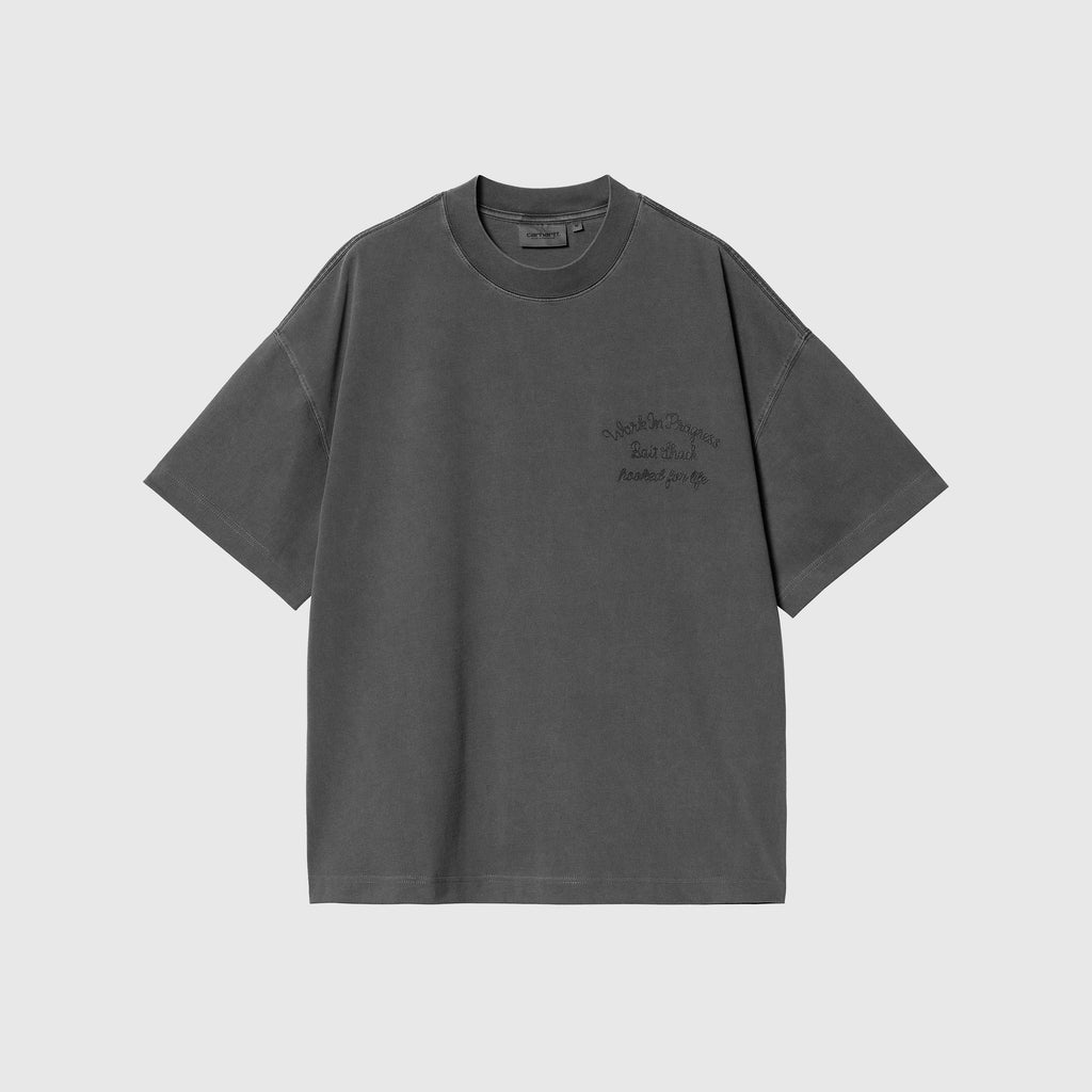 Carhartt WIP S/S Bait Shack Tee - Black Garment Dyed - Front