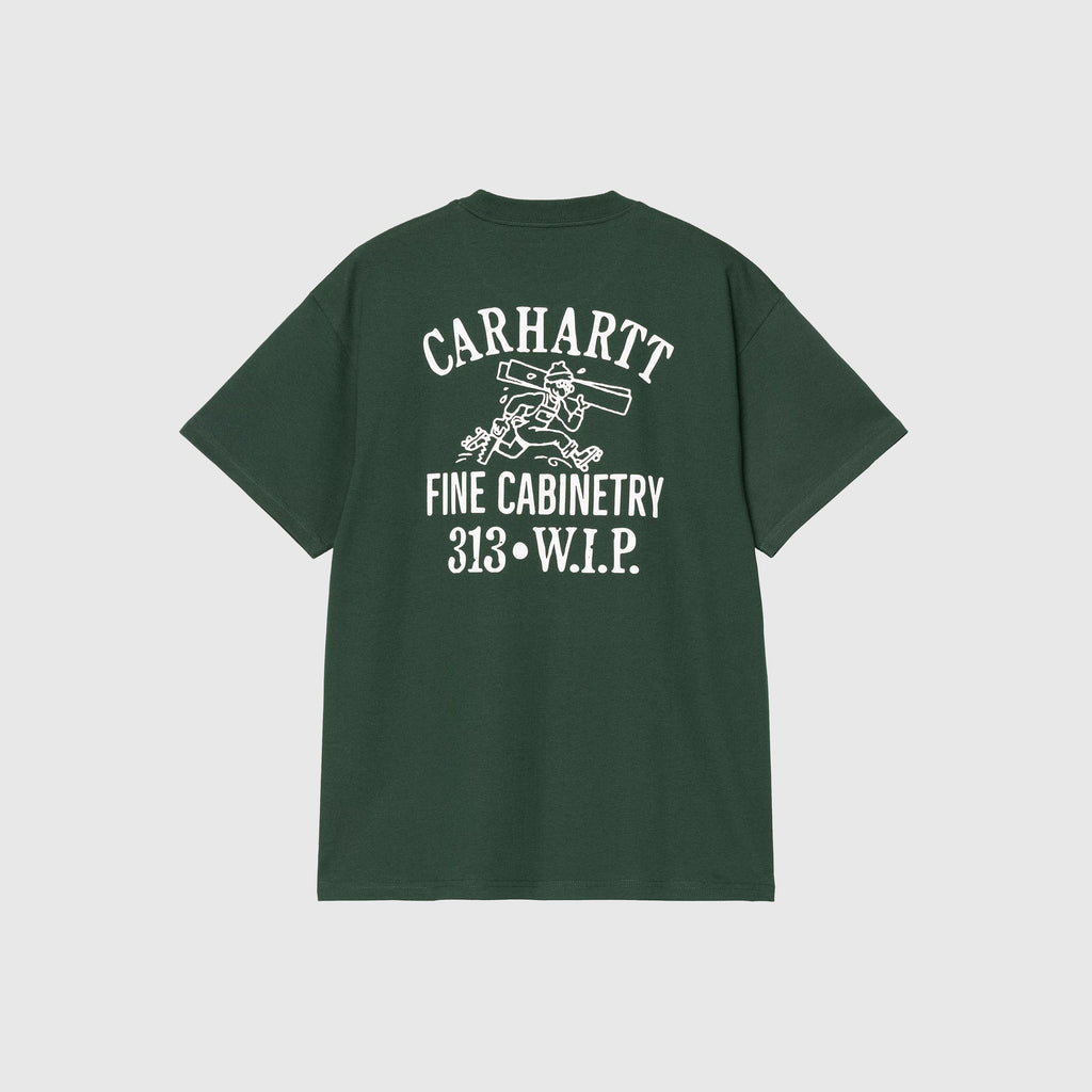 Carhartt WIP S/S Cabinetry T Shirt - Conifer / White - Back