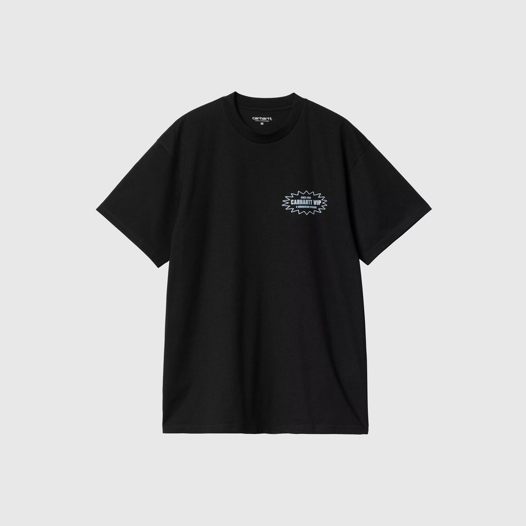 Carhartt WIP S/S Catalogue Tee - Black / Bluebird - Front
