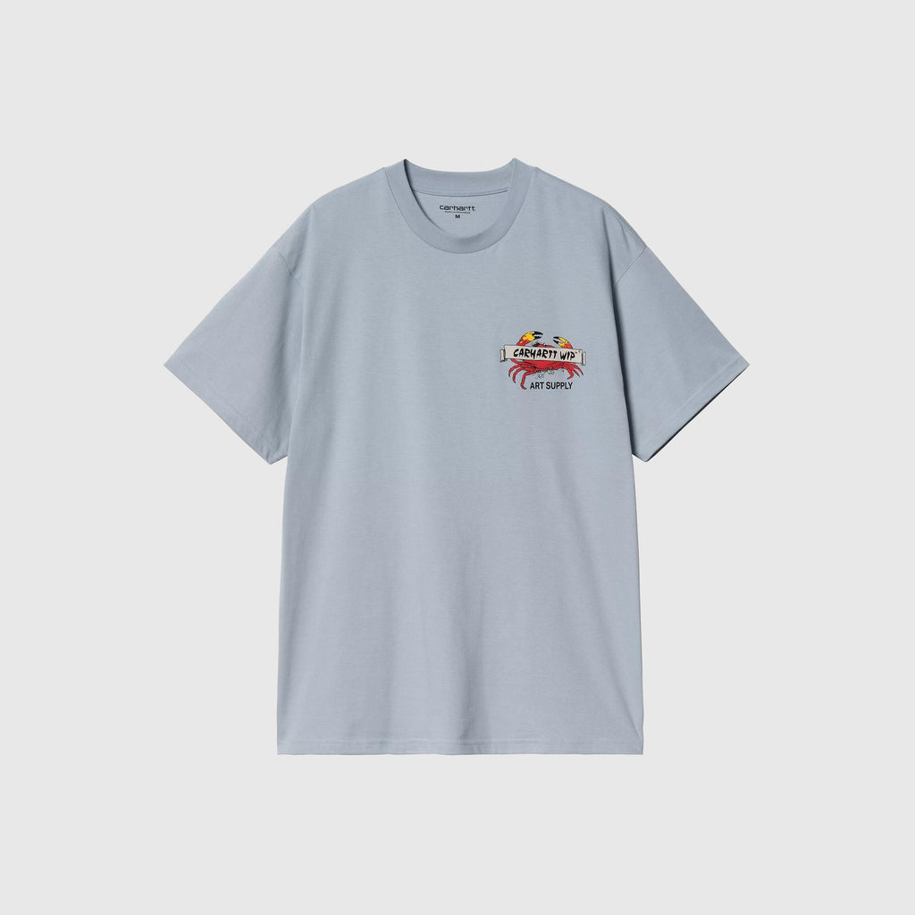 Carhartt WIP S/S Crab Paint Tee - Frosted Blue - Front