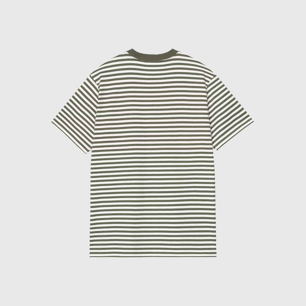 Carhartt WIP S/S Ezra Pocket Tee - Ezra Stripe / Leaf / Wax - Back