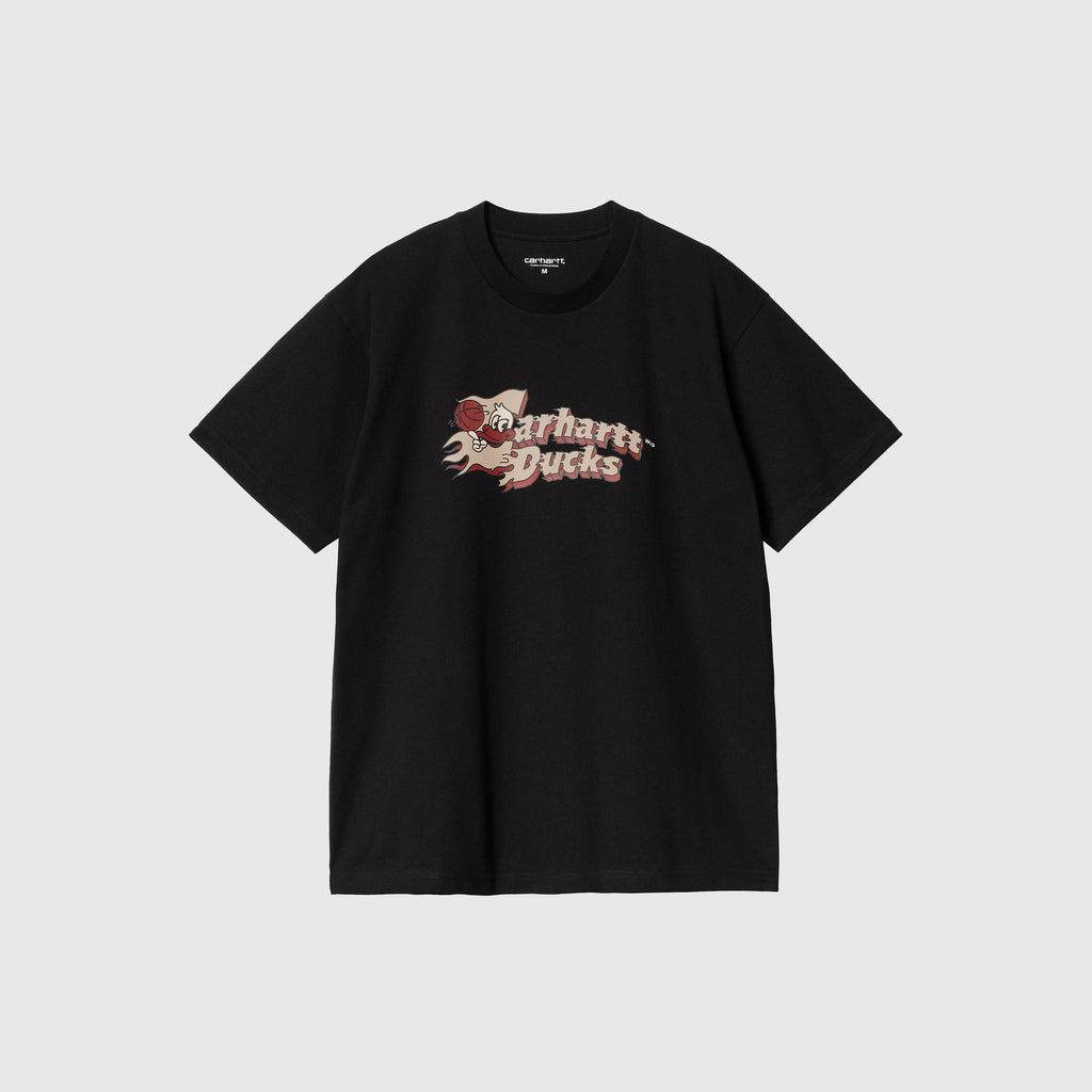 Carhartt WIP S/S Flaming Ducks Tee - Black - Front