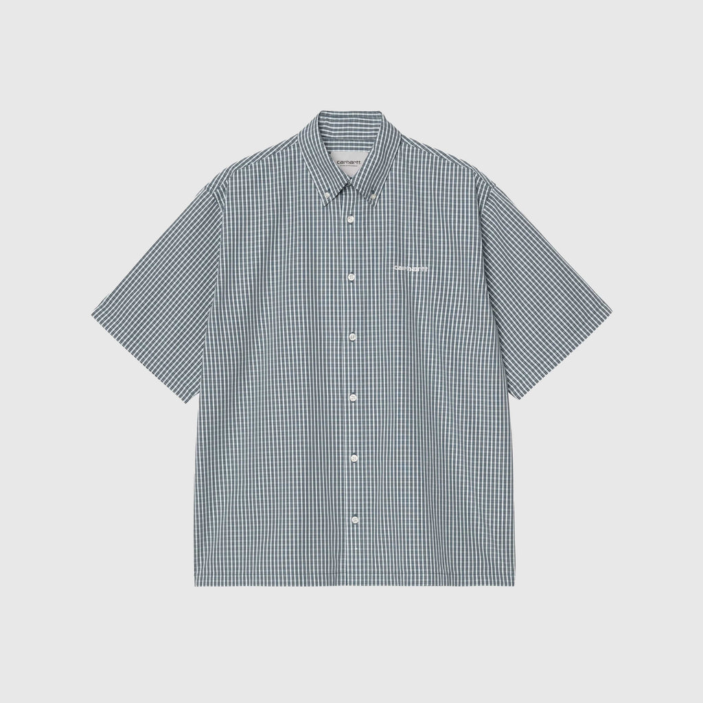 Carhartt WIP S/S Groff Shirt - Groff Check / Blue River - Front