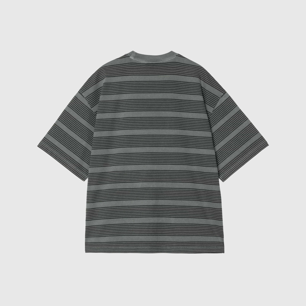 Carhartt WIP S/S Hanson Tee - Hanson Stripe / Kale Green Garment Dyed - Back